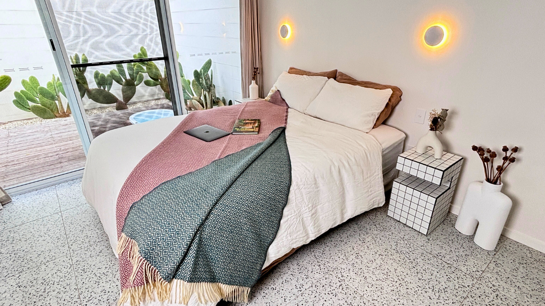 Blanket | Bicolor Diamond | Pink | Blue
