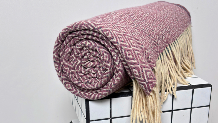 Blanket | Bicolor Diamond | Pink | Blue