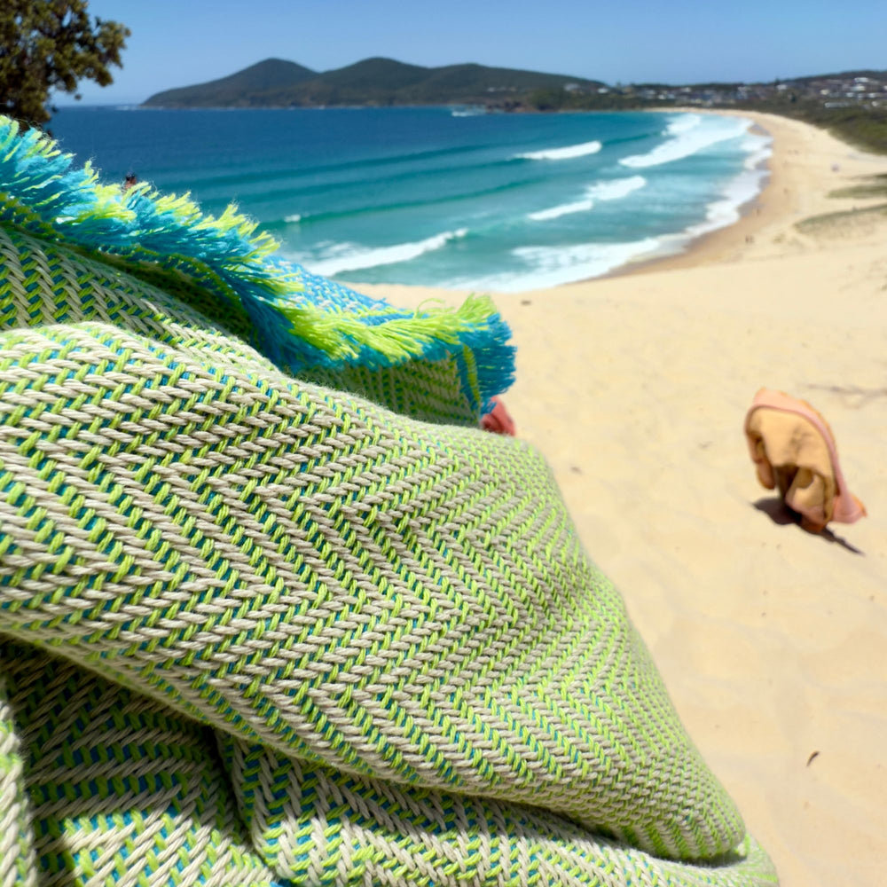 beach towel yellow cotton