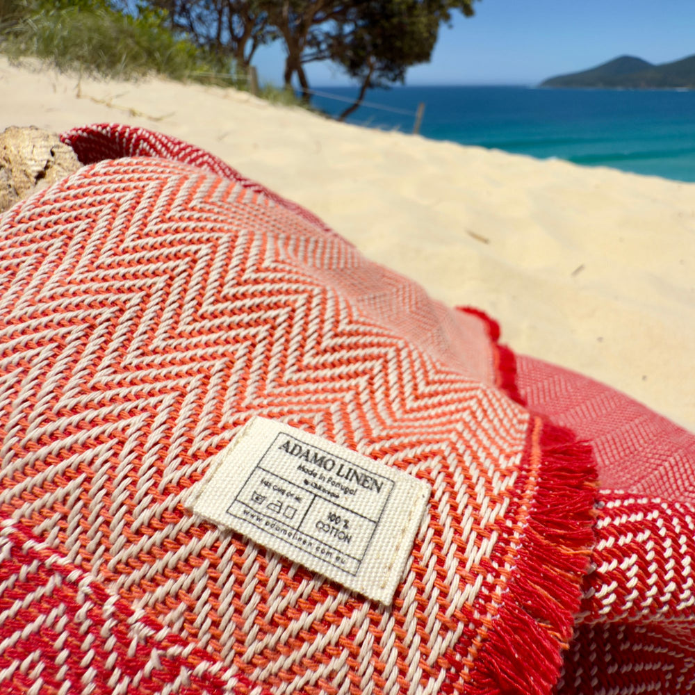 red cotton towel 