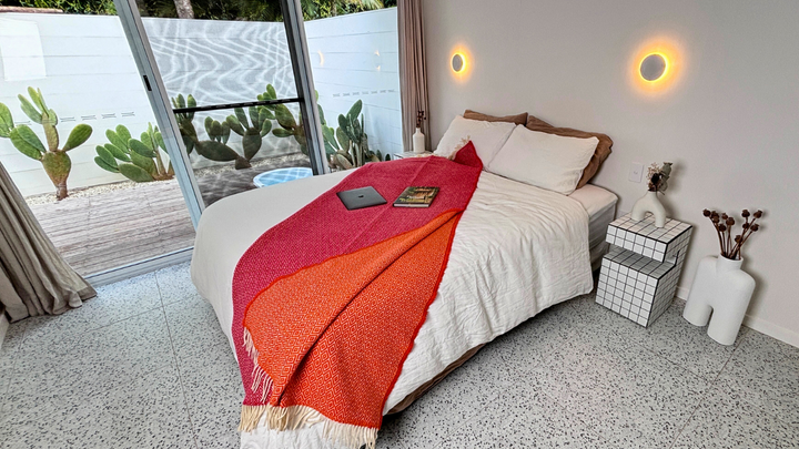 Blanket | Bicolor Diamond | Red | Orange